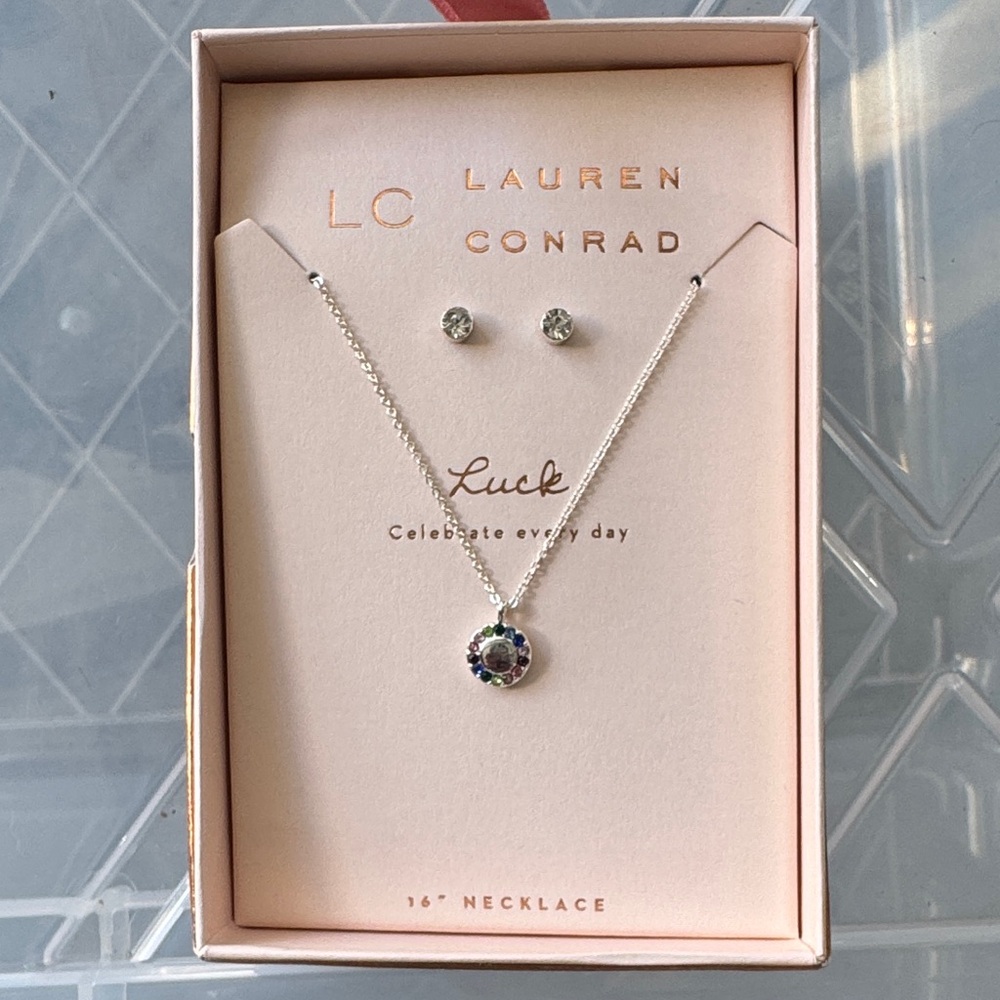 Lauren Conrad Silver Necklace and Earring Set